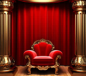 Red And Gold Royal Chair Wallpaper