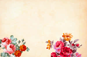 Red And Orange Watercolor Floral Wallpaper