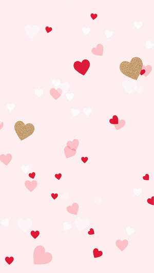 Red And Pink Heart For Girl Phone Background Wallpaper
