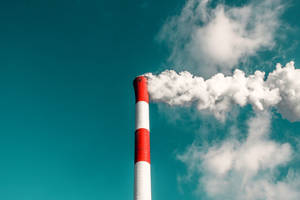 Red And White Chimney Smoke Hd Wallpaper