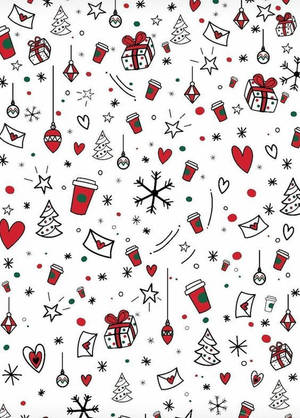 Red And White Cute Christmas Pattern Wallpaper