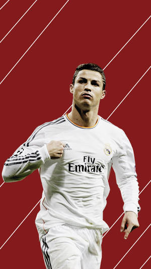 Red And White Ronaldo Iphone Wallpaper
