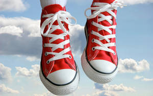 Red And White Sneakers Wallpaper
