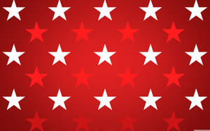 Red And White Stars Pattern Wallpaper
