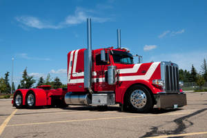 Red And White Stripes Peterbilt Wallpaper