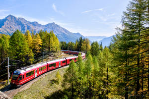 Red And White Train Wallpaper