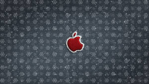Red Apple Logo With Snowflakes Wallpaper