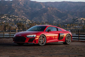 Red Audi R8 Countryside Wallpaper