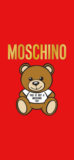 Red Background Moschino Bear Wallpaper