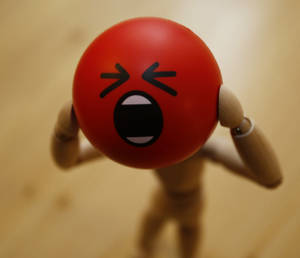 Red Ball Funny Face Wallpaper