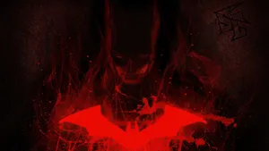 Red Batman Logo Against A White Background. Wallpaper
