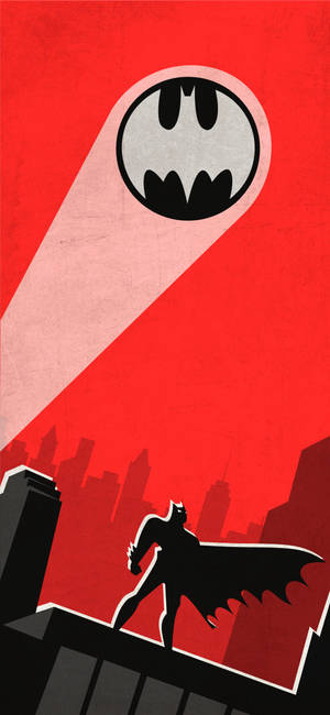 Red Batman Spotlight Animated Mobile Wallpaper