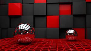 Red Black Cube Pattern 3d Desktop Wallpaper