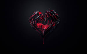 Red Blood Heart Cool Black Wallpaper