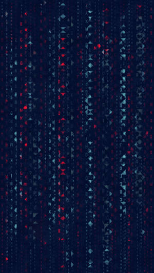 Red Blue Letters And Symbols Matrix Wallpaper