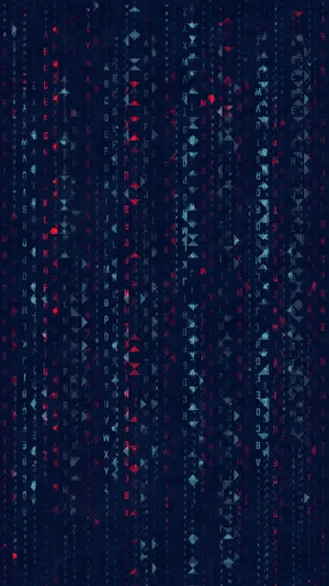 Red Blue Letters And Symbols Matrix Wallpaper