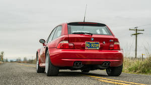 Red Bmw M3 Back View Wallpaper