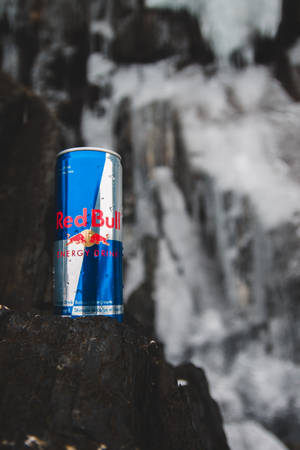 Red Bull Can Waterfalls Macro Wallpaper