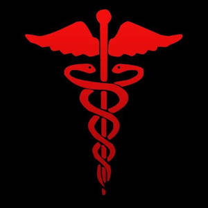 Red Caduceus Medical Symbol Wallpaper