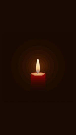 Red Candle Minimalist Iphone Wallpaper