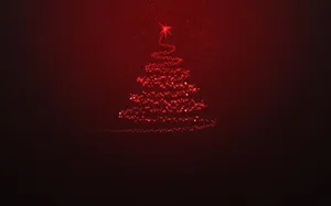 Red Christmas Tree Art Wallpaper