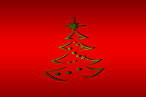 Red Christmas Tree Graphic Wallpaper