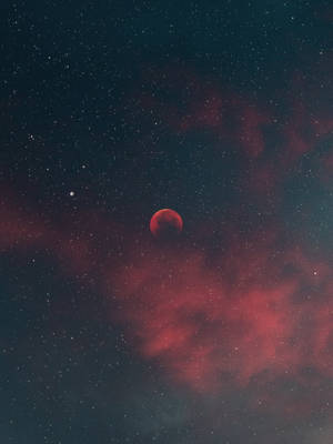 Red Clouds Moonlight 4k Wallpaper
