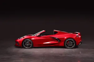 Red Corvette C8 Side Profile Wallpaper