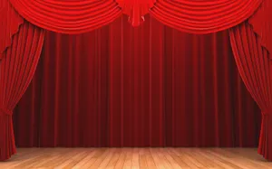 Red Curtain Stage Digital Art Wallpaper