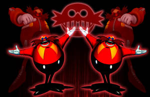 Red Eggman And Ghost Wallpaper