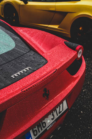 Red Ferrari Portrait Wallpaper