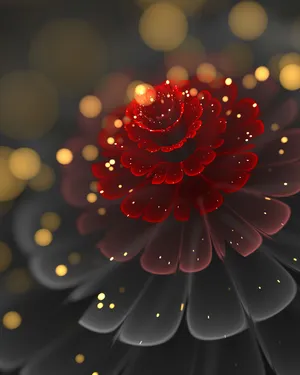 Red Fractal Flower 4k Hd Mobile Wallpaper