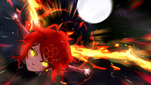 Red Girl Fire Anime Wallpaper