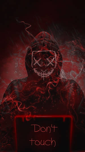 Red Hacker Don’t Touch My Ipad Warning Wallpaper