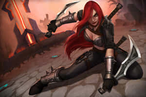 Red Haired_ Assassin_ Katarina Wallpaper