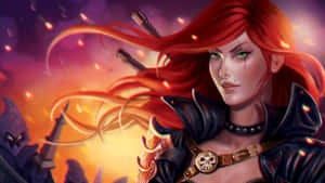 Red Haired Warrior Fantasy Art Wallpaper