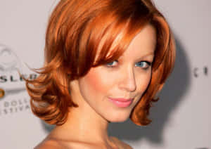 Red Haired Woman Glamorous Look Wallpaper