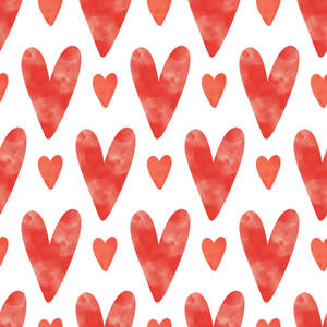 Red Hearts On White Background Wallpaper