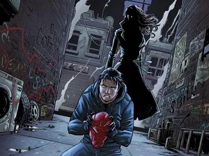 Red Hood With Mysterious Woman Wallpaper