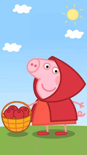 Red Hooded Peppa Pig Iphone Wallpaper