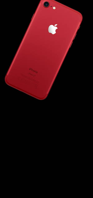 Red Iphone Middle Punch Hole Wallpaper