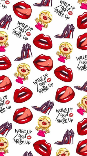 Red Lips Fashion Quote Wallpaper