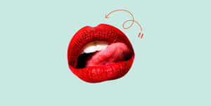 Red Lips Tongue Out Arrow Wallpaper