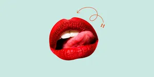 Red Lips Tongue Out Arrow Wallpaper