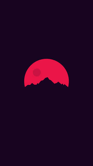 Red Moon Minimalist Android Wallpaper