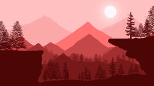 Red Mountain Digital Art Wallpaper