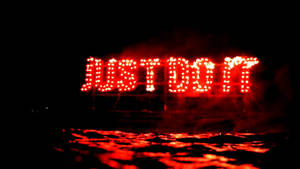 Red Neon Just Do It Signage Wallpaper