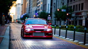 Red Nissan Silvia S14 Wallpaper