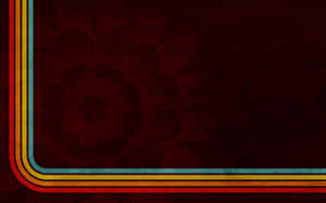 Red, Orange, Yellow, Blue Border 70s Aesthetic Desktop Wallpaper
