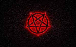 Red Pentagramon Black Background Wallpaper